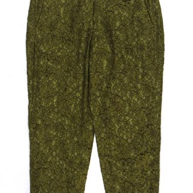 J.Crew - Olive Green Lace Straight Leg Trousers Sz 12