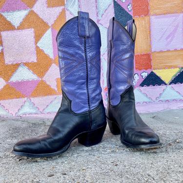 Purple and Black Cowgirl Boots