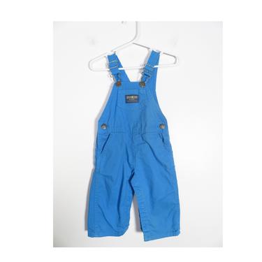 Vintage 70s/80s Kids OshKosh Bright Blue Cotton Overalls Made In USA Size 12M 