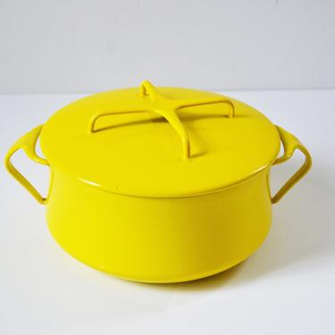 Vintage Yellow Dansk Kobenstyle 2 Quart Pot with Lid, Designed by Jens Quistgaard, 3 Ducks Logo 