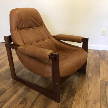 Percival Lafer Vintage Leather Earth Chair 