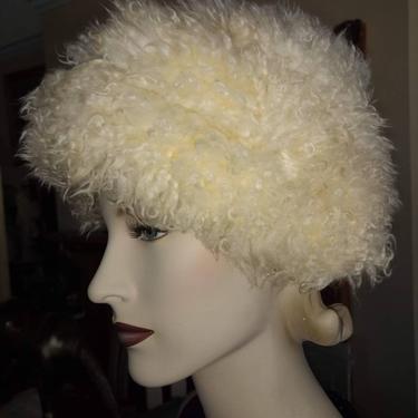 Vintage high fashion lamb fur hat mutton hat winter hat 