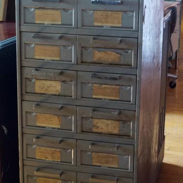 Industrial 10 Drawer Card Catalog