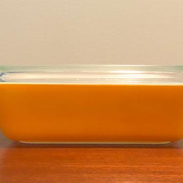 Vintage Orange Pyrex Refrigerator Casserole Dish w/Lid #503 Daisy Collection 