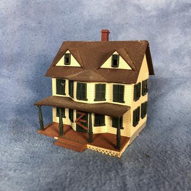 Vintage Miniature Abandoned House, Boarded Up, N Scale with Lightbulb 