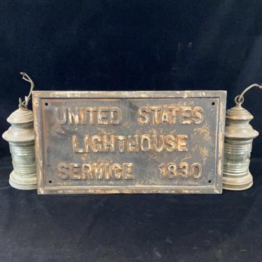 U.S. Lighthouse Service, Cast Iron Sign, circa early 1800's