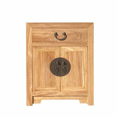 Oriental Natural Tan Light Brown End Table Nightstand Cabinet cs7129E 