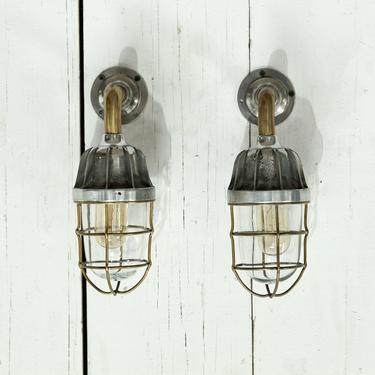 Vintage Ship Light with Cage