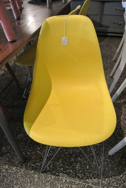 Yellow chairs. $65/each, three available.