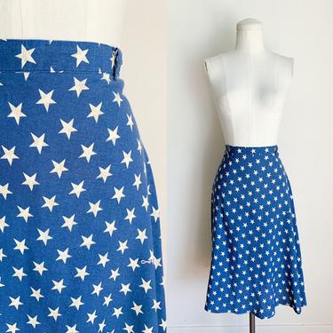 Vintage 1980s Star Print Skirt / 32&quot; waist 