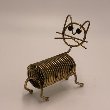 vintage metal coil cat mail organizer 