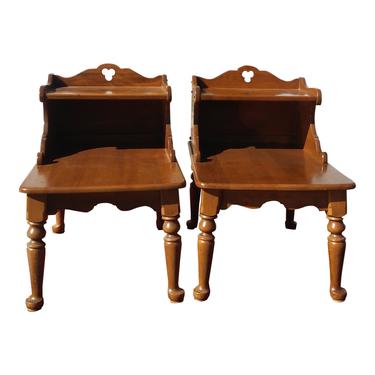 VINTAGE ETHAN ALLEN End Tables// Clover Design// Colonial Style Furniture//  Mid Century Modern Decor. 