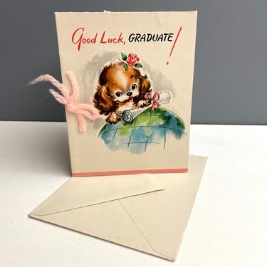 Good Luck Graduate - 1940s Hall Brothers Hallmark card with envelope - unused 