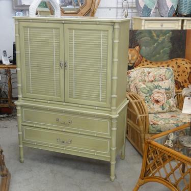 Sage Green Faux Bamboo Tall Chest