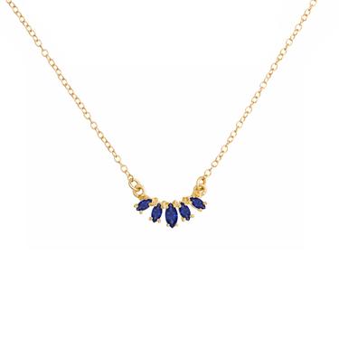 Marquise Curve Necklace - Blue