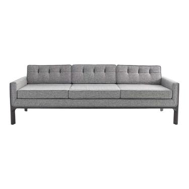 Global Views Mid-Century Modern Style Gray Bevel Sofa