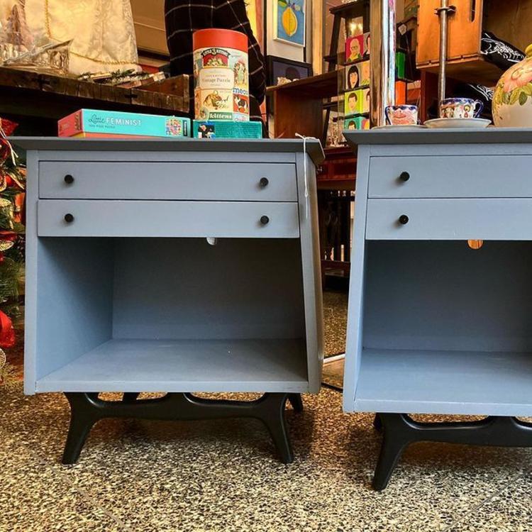 A pair of MCM nightstands. 22” x 16” x 25” 