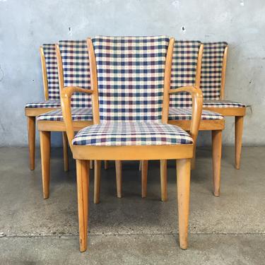 Set of Six Vintage Heywood Wakefield Maple Dining Chairs