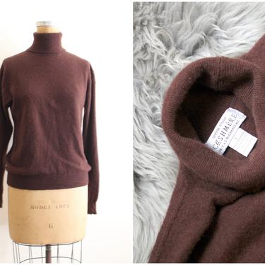 brown cashmere turtleneck sweater - '90s Bloomingdale's sweater / chocolate brown cashmere sweater / vintage Bloomies cashmere sweater 
