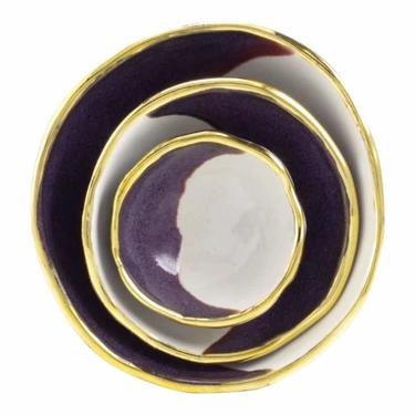 Crescent Purple Jewelry Dishes