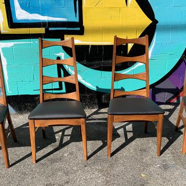 4 Mid Century Ladder Dining  Chairs