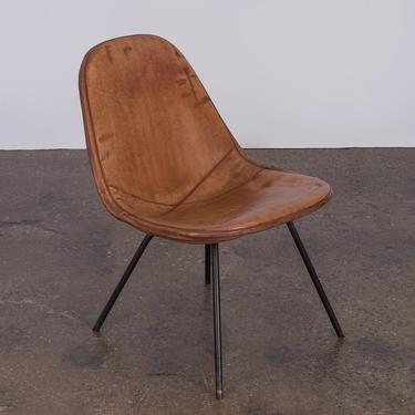 Eames Wire Chair with Leather Covering 