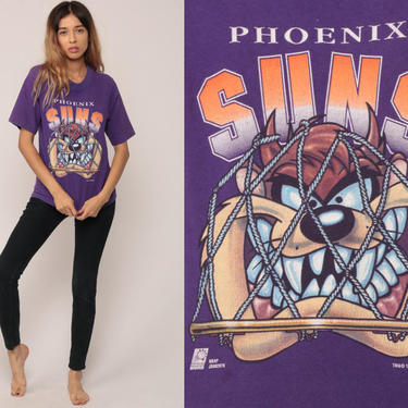 Phoenix Suns Shirt TAZ Tshirt Basketball T Shirt NBA Looney Tunes Tasmanian Devil Sports 90s Graphic Cartoon Vintage Tee Medium Large 
