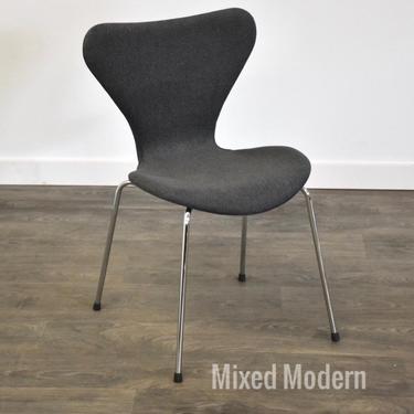 Grey Tweed and Chrome Desk Chair 