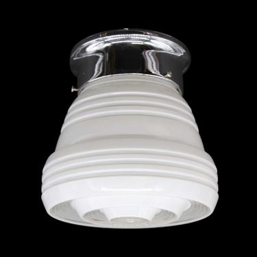 Vintage Concentric Circles Glass 7 in. Flush Mount Light