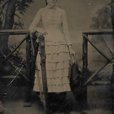 Tintype Photograph of a Woman with an Umbrella 