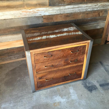 Reclaimed Wood File Cabinet / Industrial Reclaimed File Cabinet 
