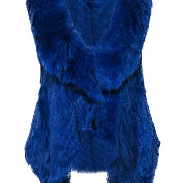 CF Charm Furs - Blue Rabbit Open Front Vest Sz M