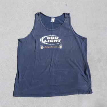 Vintage Tank Shirt Tee Bud Light you know you want me :) Worn In Rough holes  Faded Blue Grey Grunge Destroyed  1990s Medium Oversized 