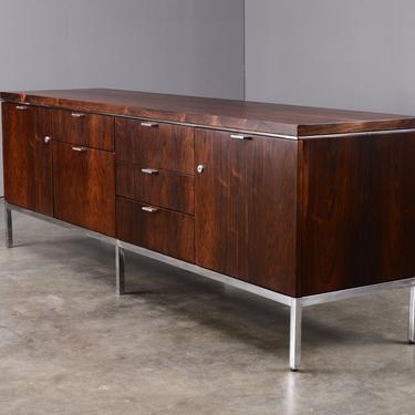 6.5ft Mid-Century Modern Rosewood Credenza Knoll Style 