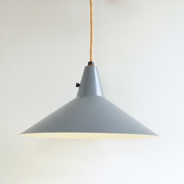 Vintage Grey Metal Pendant Light, Hanging Industrial Light 
