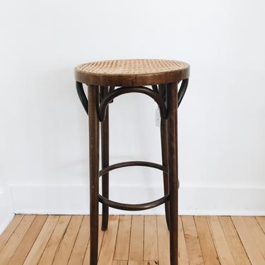 HAND WOVEN CANED &lt;BR&gt; BENTWOOD STOOL