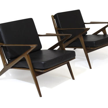 Pair of Authentic Selig 'Z' Lounge Chairs by Poul Jensen