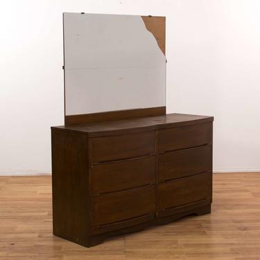 Bassett Mid Century Modern Long Dresser W/ Mirror