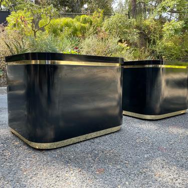 RARE Post Modern 80s Large Lacquer End Tables 