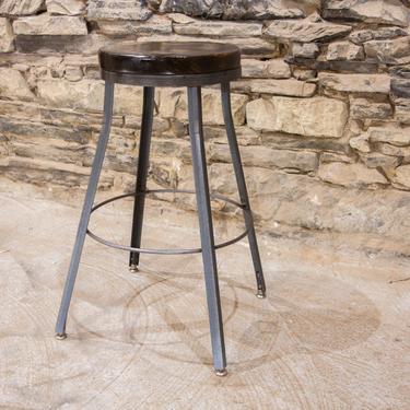 FREE SHIPPING: The Richmond -- Retro Vintage Bar Stool from Reclaimed Barnwood and Industrial Metal 