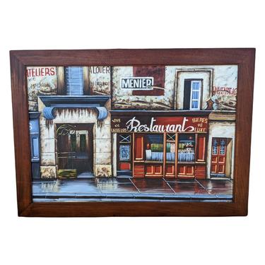COMING SOON - 1990s French Restaurant Cafe Front Painting, Framed