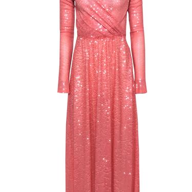 Emilio Pucci - Pink Sequin Long Sleeve Gown Sz 4