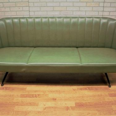 Art Deco Green Vinyl Retro Atomic Sofa