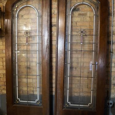 Stained Glass Arch Top Doors PAIR