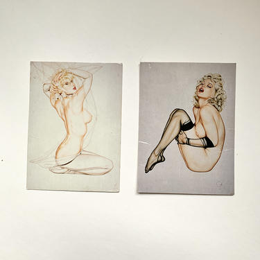 Pair of Olivia Artist Collector Cards, Nude Women 