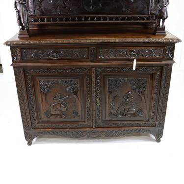 Breton Cabinet, highly carved, vintage / antique