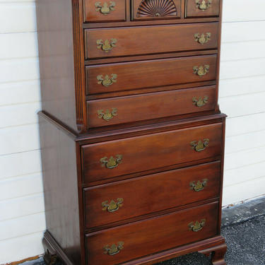 Solid Mahogany Extra Tall Chest of Drawers with Fan Accent by Davis 1312