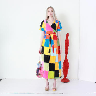 Color Block Wrap Dress 