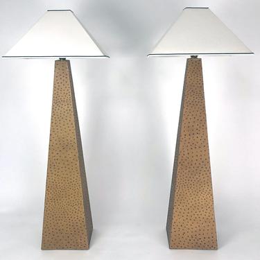 Pair of Vintage Leather Lamps