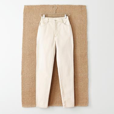 vintage BONGO jeans, cream high waist tapered denim, size XS / S 